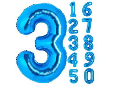 35inches blue foil number balloons