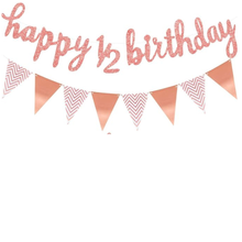 half Birthday with triangle banner Decoration