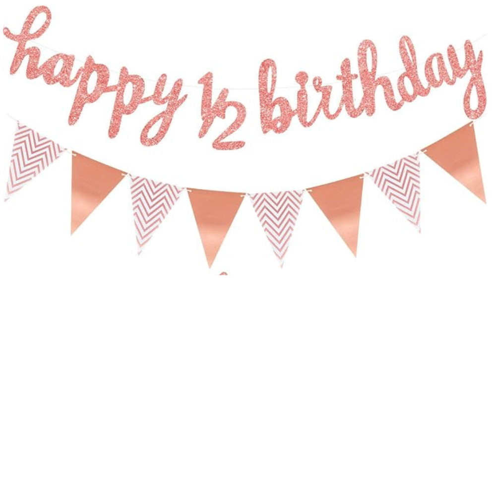 half Birthday with triangle banner Decoration