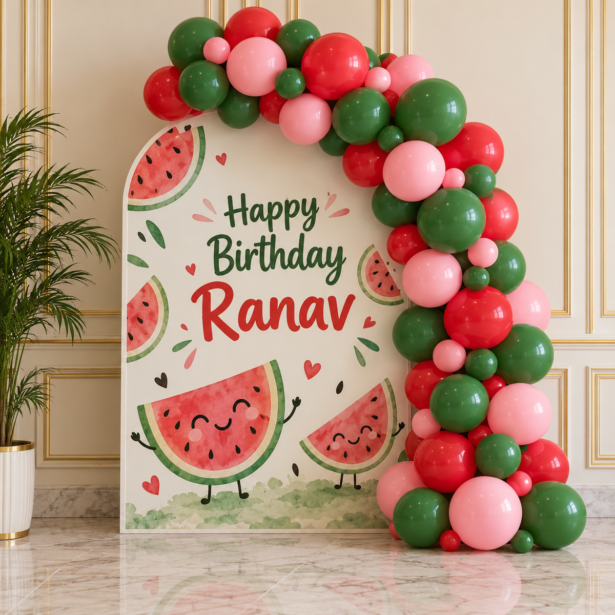 Watermelon theme Balloon Garland & Arch Backdrop Decoration