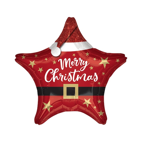 Merry Christmas star foil balloon