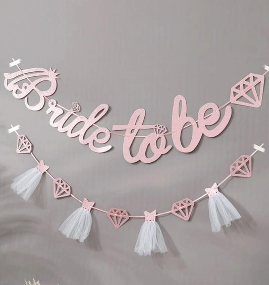 Bride to be rosegold banner