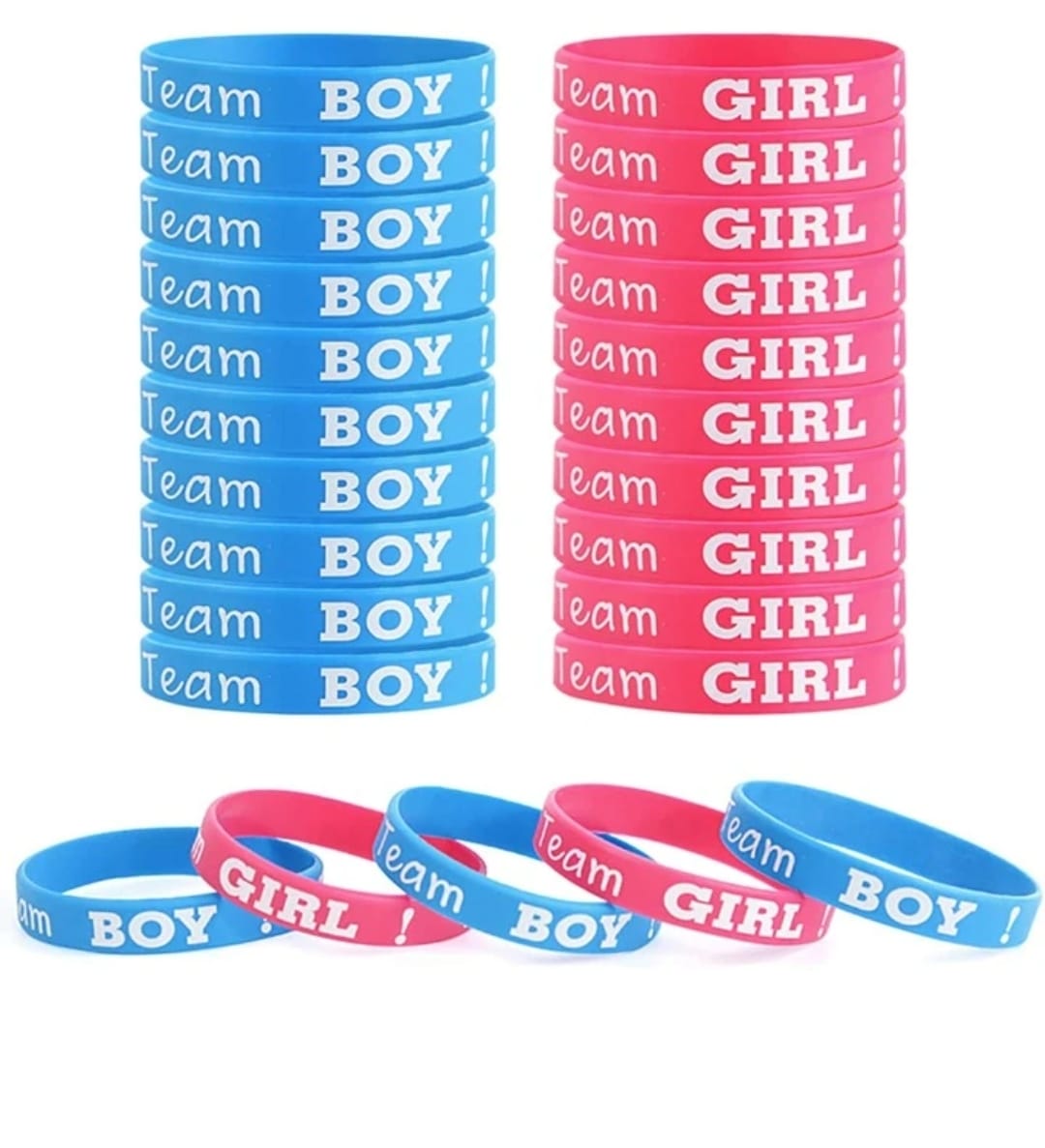 20 pcs gender reveal wrist band