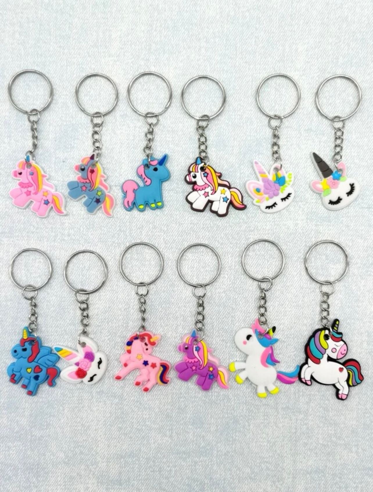 12 pcs unicorn key chain