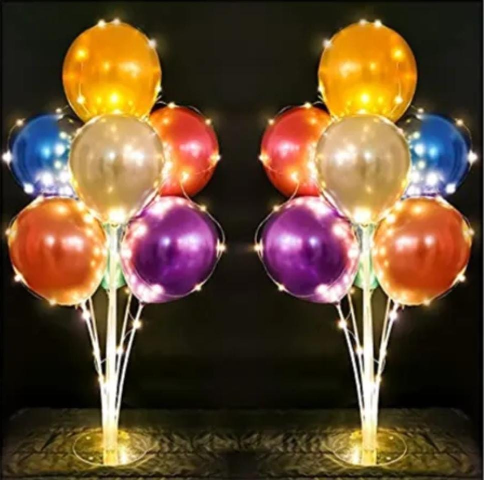 1Pc Balloon Center Piece Stand- Air Filled With Light Ready To Use