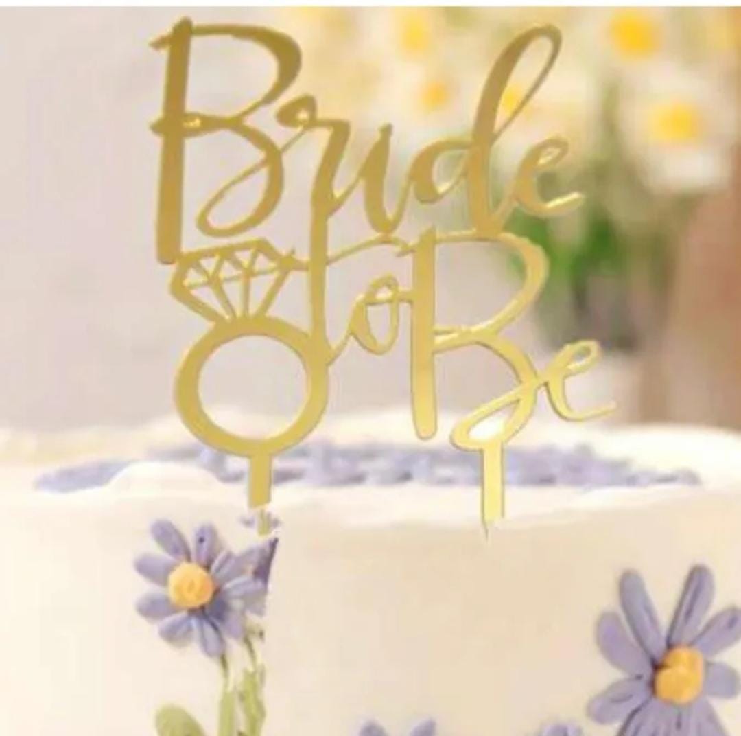 Bride To Be Cake Topper - Gold