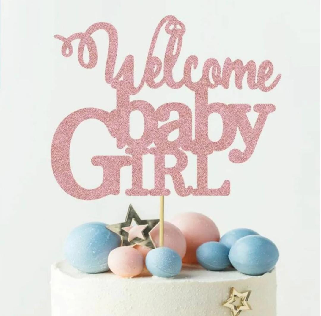 Welcome Baby Girl Cake Topper