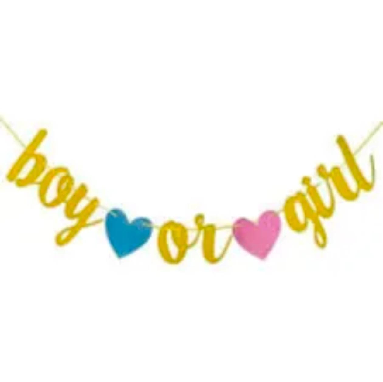 Gender Reveal Boy or Girl Cursive Banner