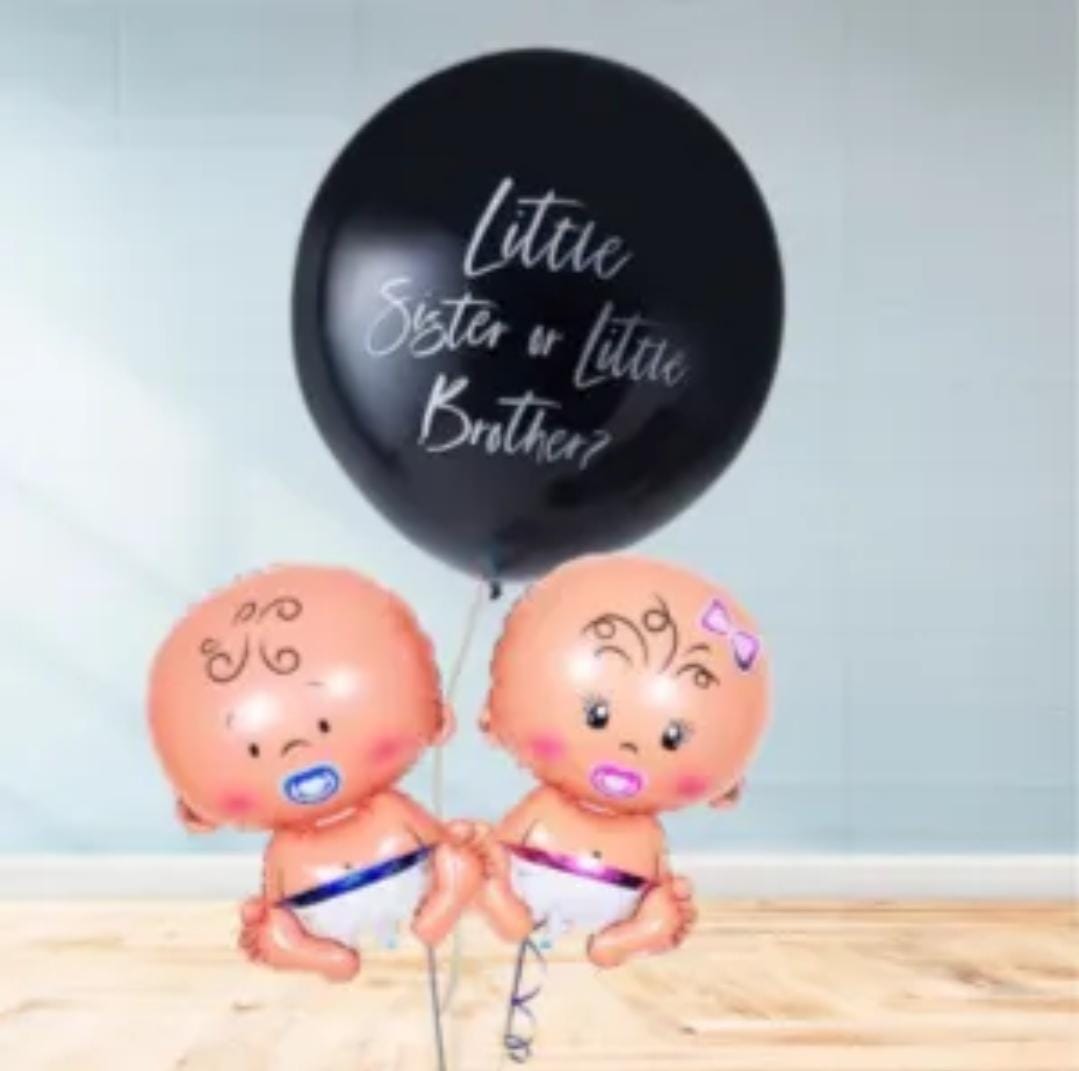 Helium Filled Little Brother Or Sister with Baby Balloons