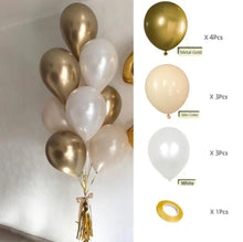 Gold, Pearl White, Beige Helium Balloons