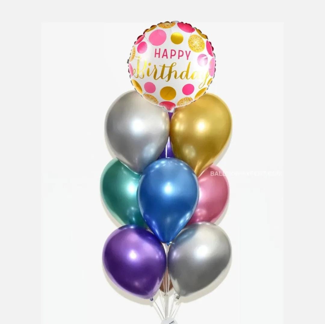 Colorful Birthday Helium Bunch