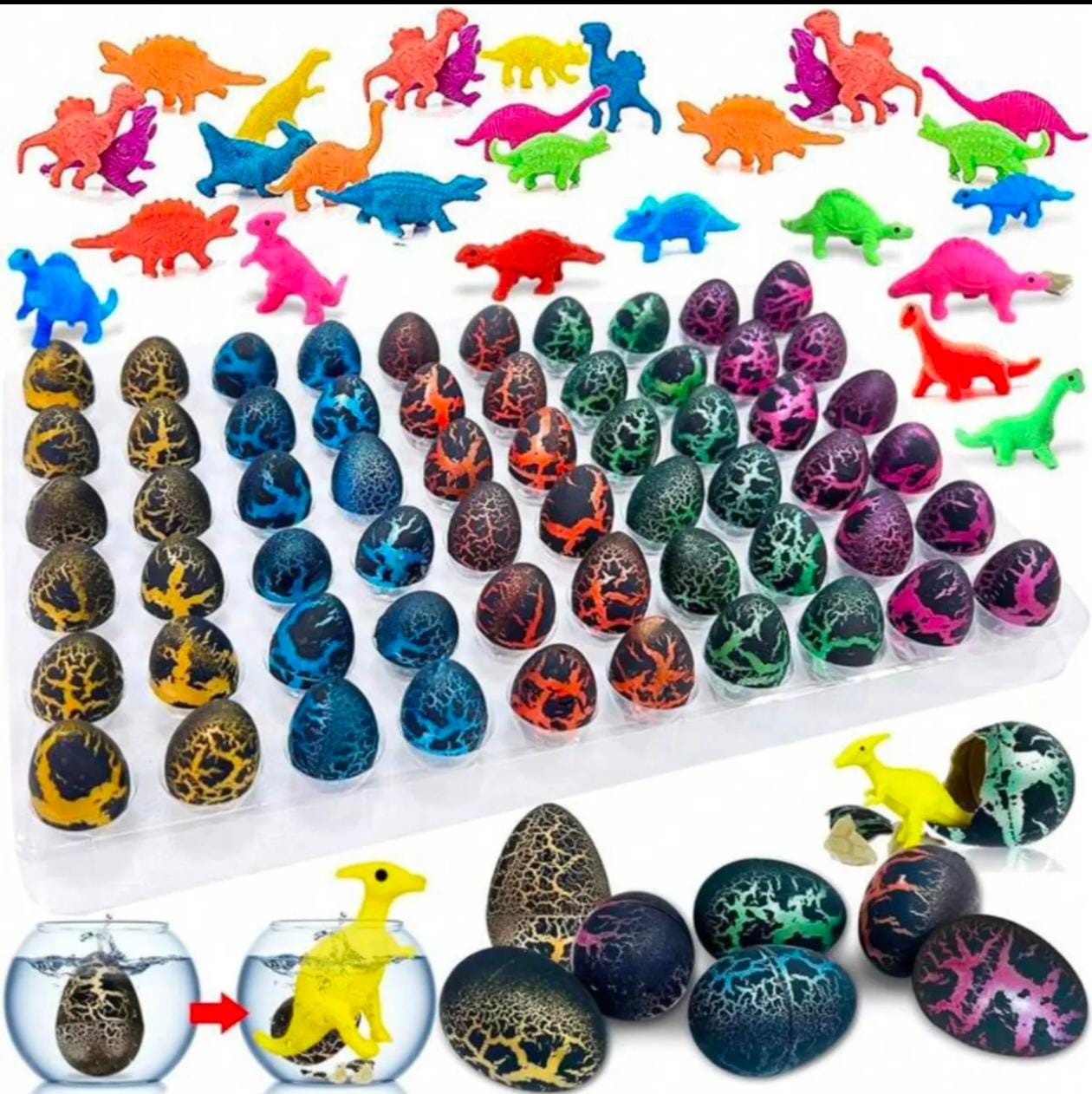 5 Pcs Mini Dinosaur Hatching Eggs Toys