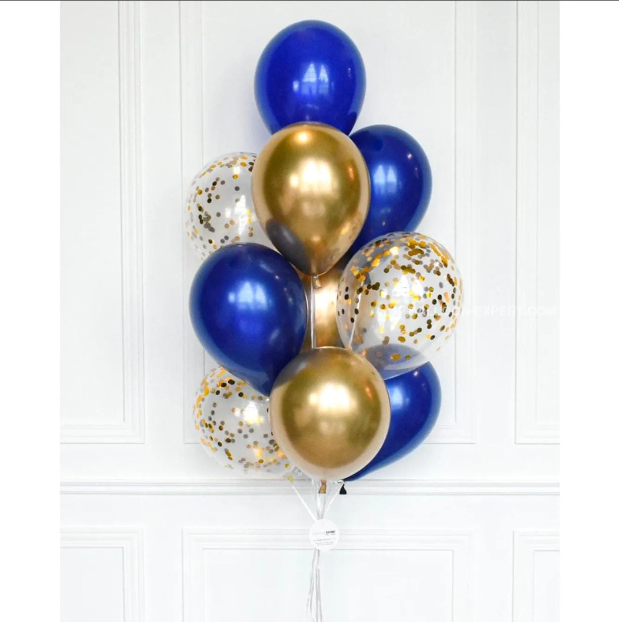 Blue Gold Helium Balloons - 10 pcs helium filled