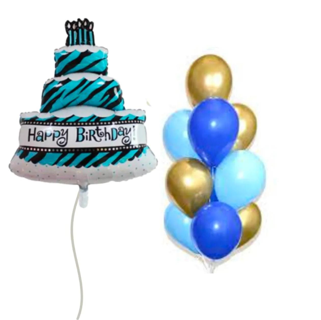 Blue Cake Foil Balloons