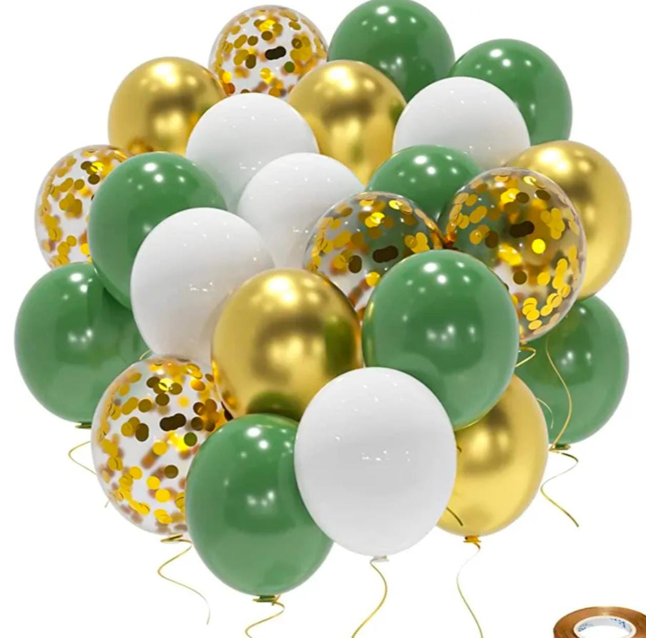 Olive Green And Gold Balloons