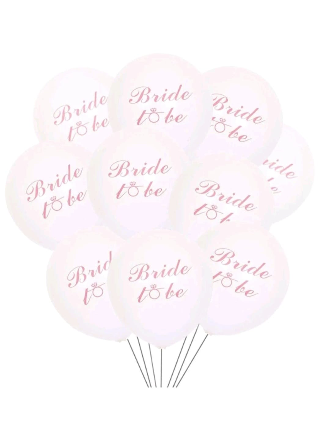 Bride To Be Printed Balloons Helium Filled 10 pcs