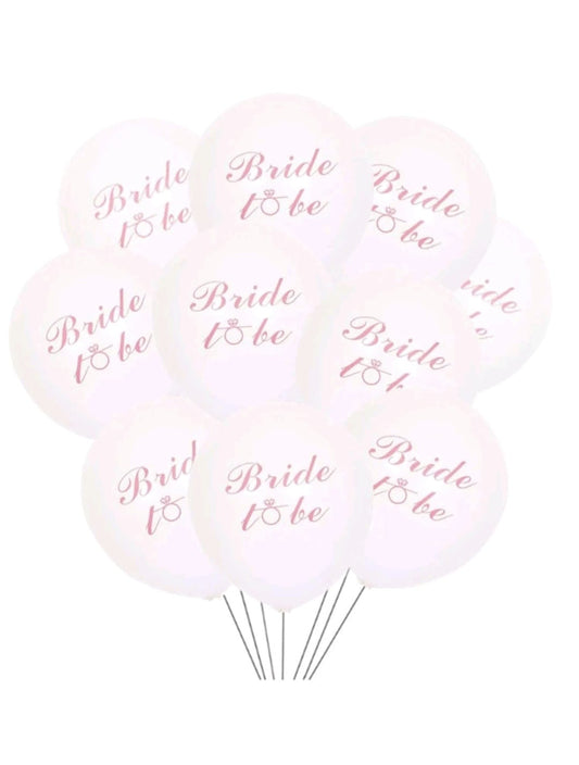 Bride To Be Printed Balloons Helium Filled 10 pcs