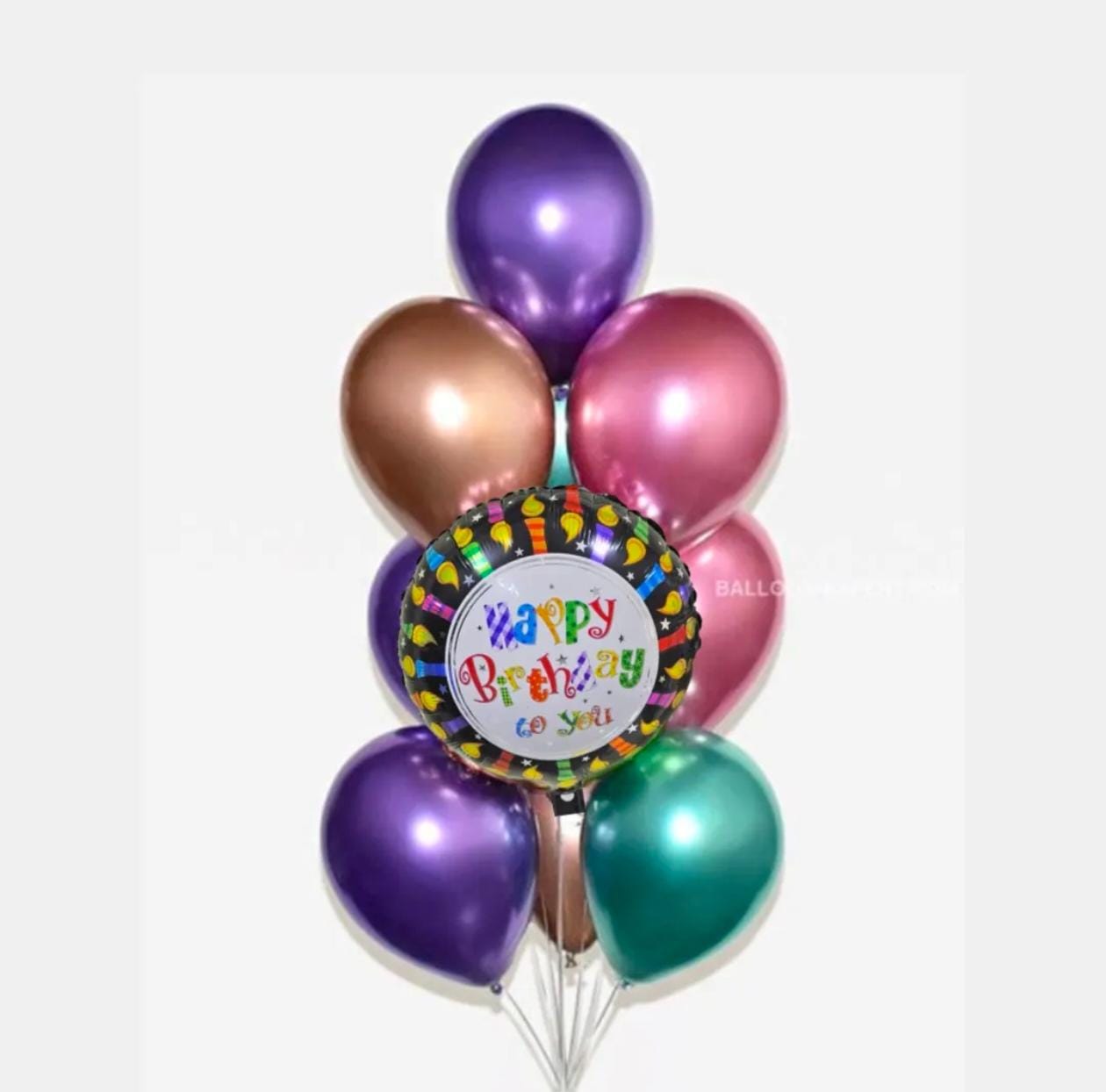 Mixed Colors Birthday Helium Bouquet