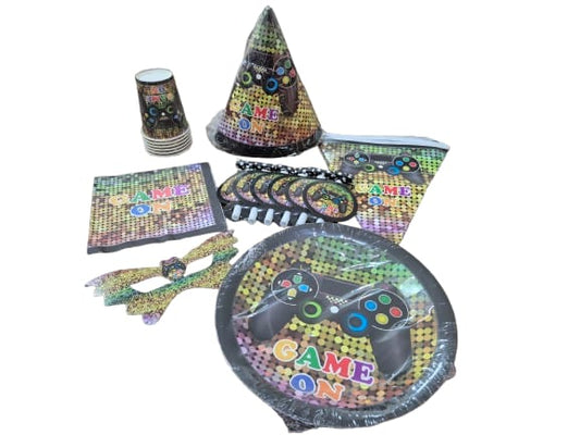 Game on joystick PS party set tableware -serves 6