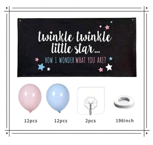 twinkle Gender Reveal Balloon Drop Bag