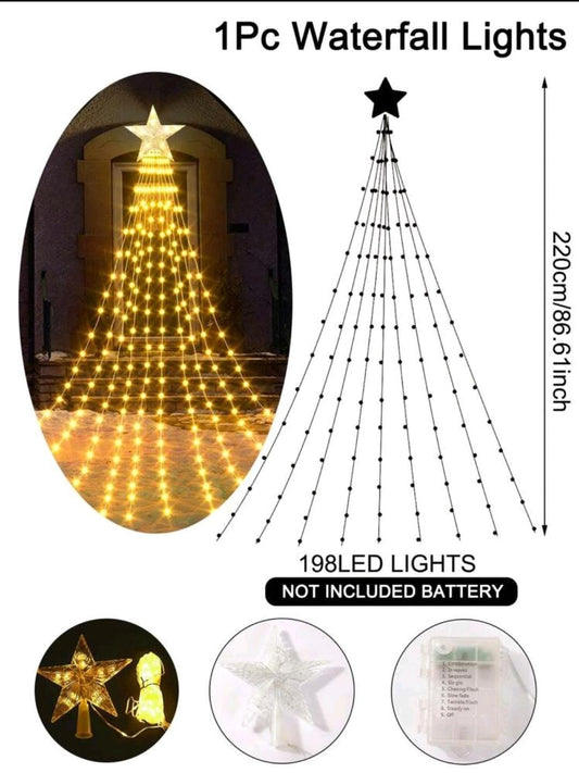 Christmas tree waterfall light 220 cm ( 198 lights)