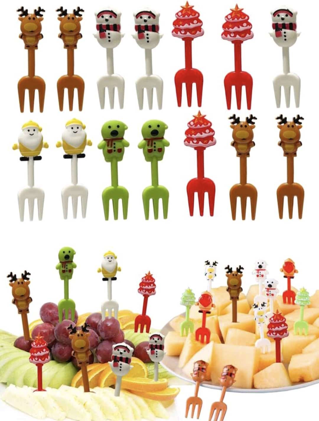 10PCS FORK CHRISTMAS assorted