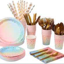 pastel color plate and cutlery sets