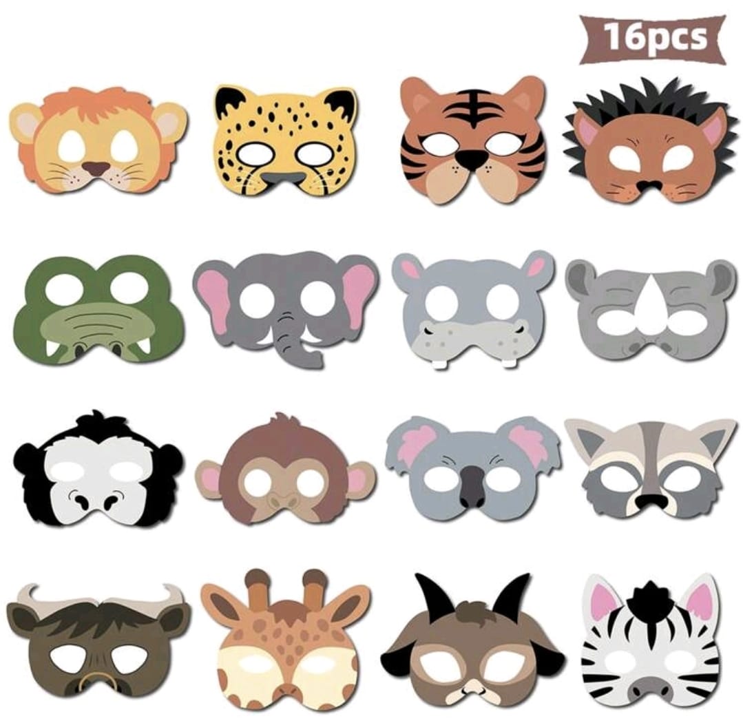 16 pcs animal masks