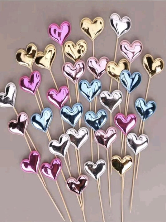 Heart cake toppers 50 pcs