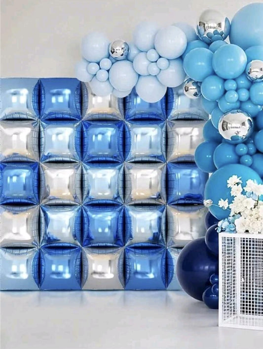 25pcs, 19-Inch Double-Sided Square Background Wall Balloons With Straps