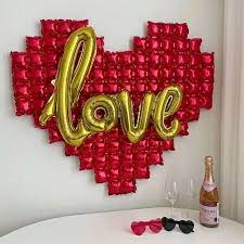 Heart tile back drop with heart letters non inflated