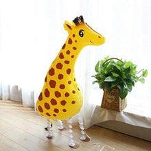 Giraffe walk along balloon with helium