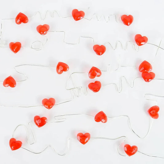 Little Red Hearts Fairy String Lights  battery operated