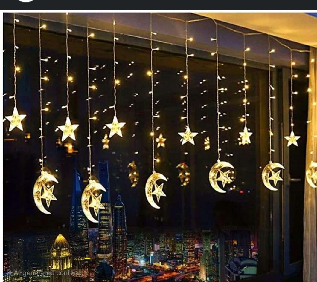 Moon star Curtain String Light 3.5m Stars