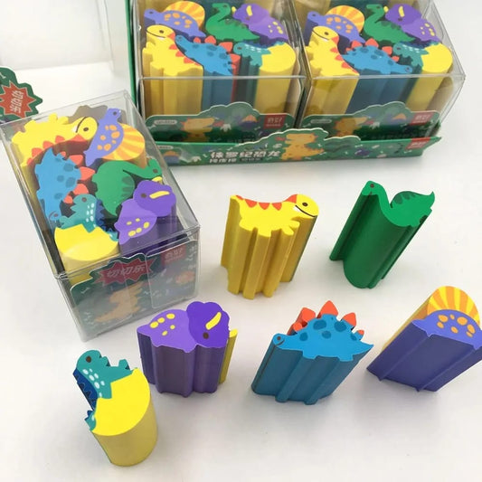 Cute dinosaur eraser - 6pcs pack