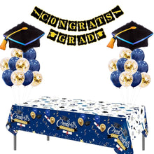 Graduation decoration helium filled Blue gold table