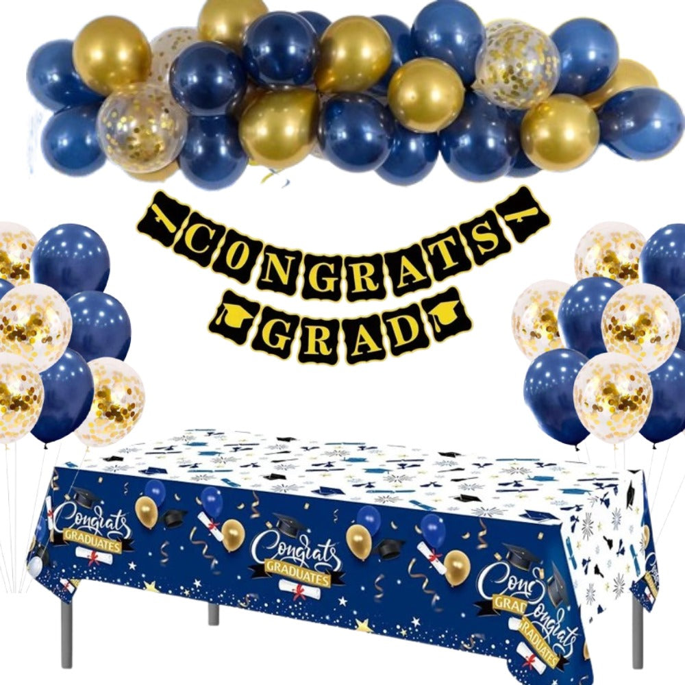 Simple balloon garland and helium bunch for graduation