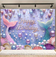 Mermaid poster backdrop decoration 210x150cm