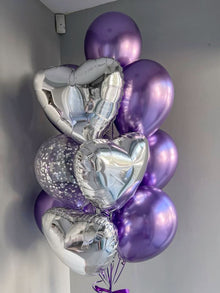 Purple silver helium bunch