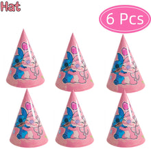 6pcs pink lilo stitch party hat