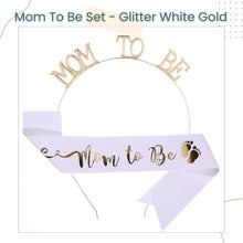 Mom to be sash and tiara gold