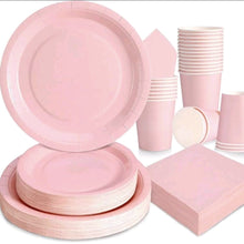 Pink Plate cup tissue tableware serves 24