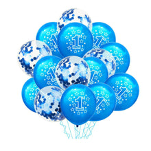 First birthday blue printed balloons 10pcs helium filled