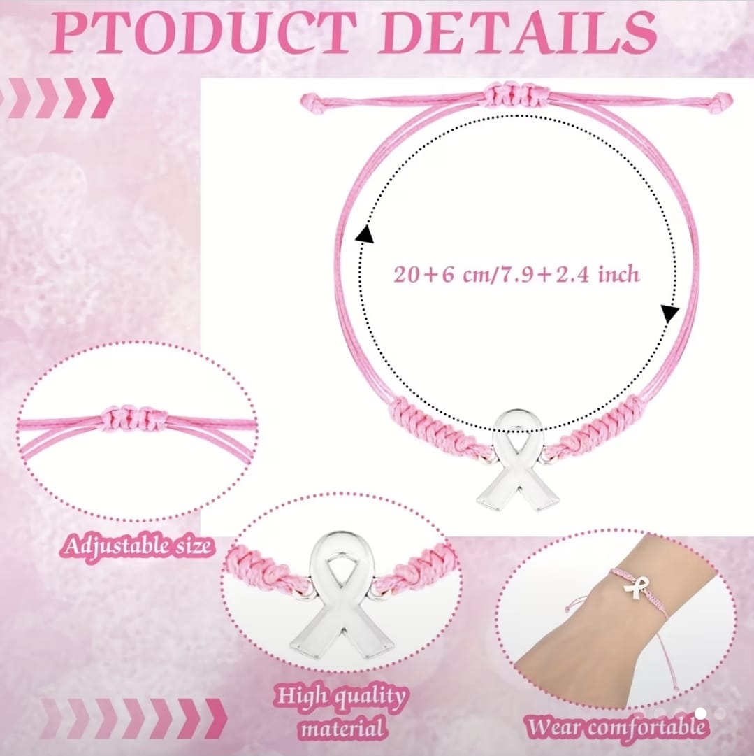 10pcs breast cancer bracelet 25qr