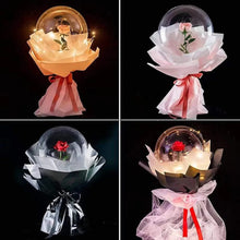 Luminous DIY Bobo Balloon Rose Bouquet with Fairy Lights