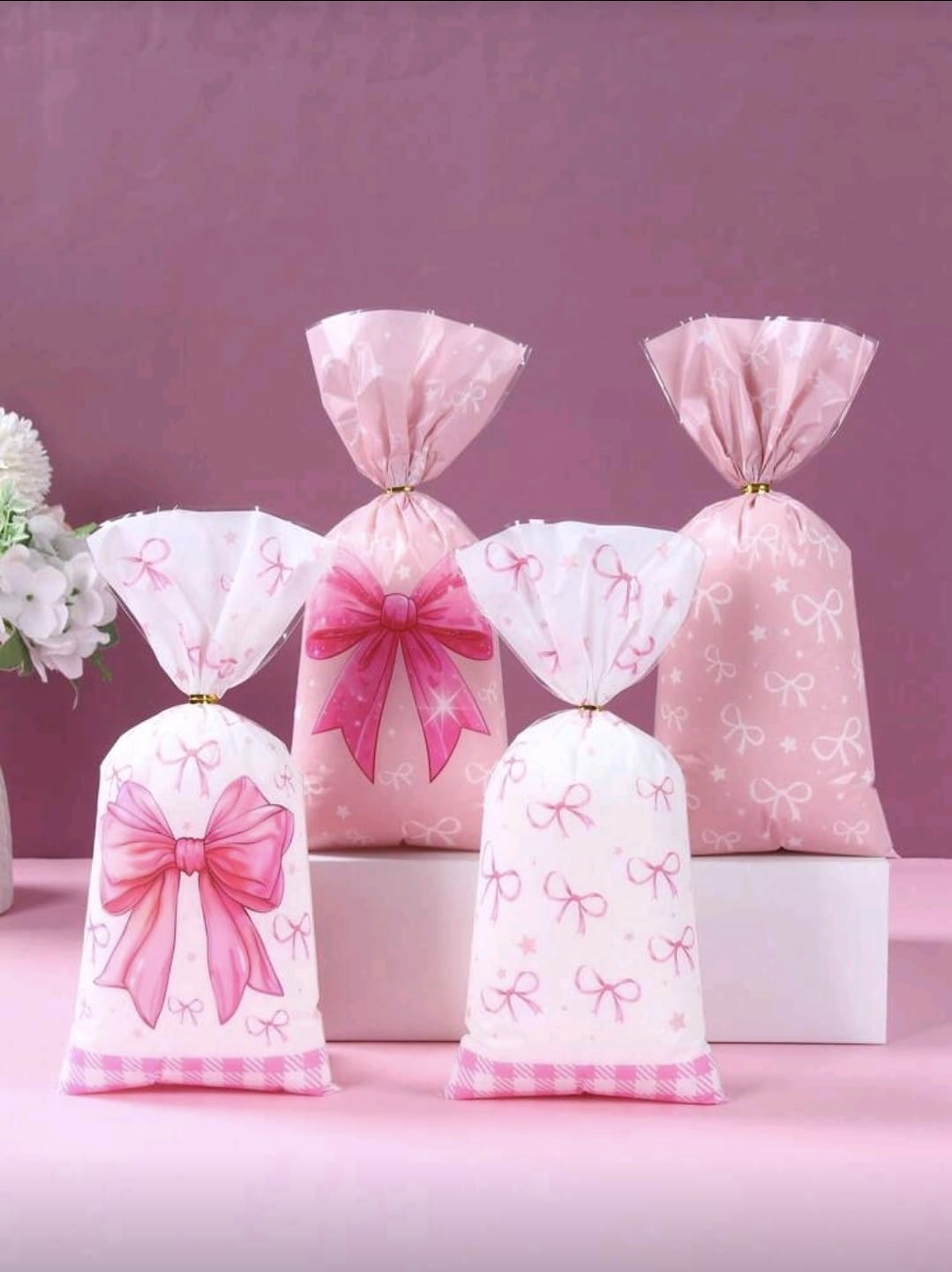 Mixed Bow Gift Bags With Twist Tie - pack of 25