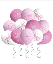 Bow printed latex balloons 10 pcs