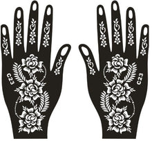 Premium Henna Stencil Sticker – Model C23 Floral Mandala Design for Hands