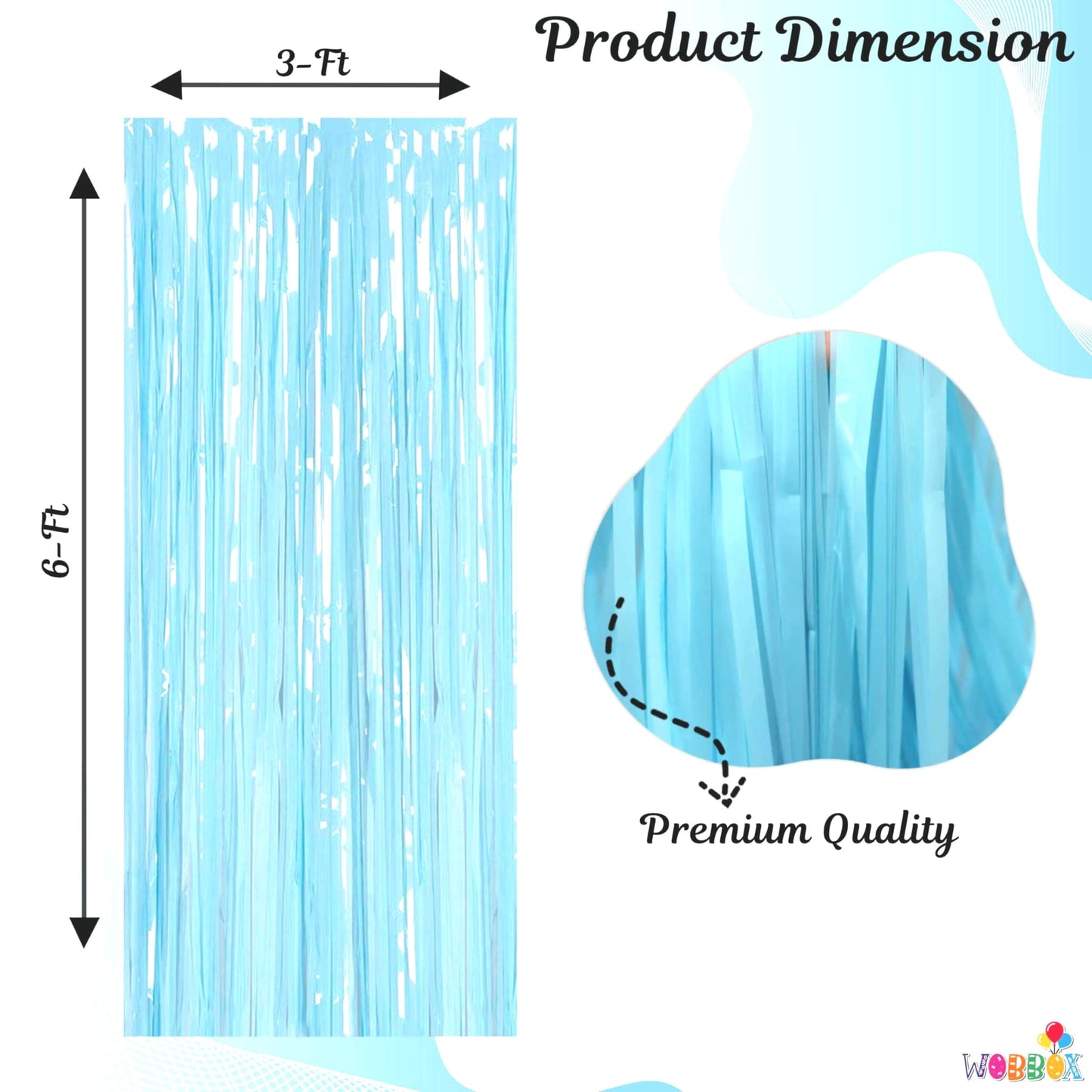 Light pastel blue curtain foil