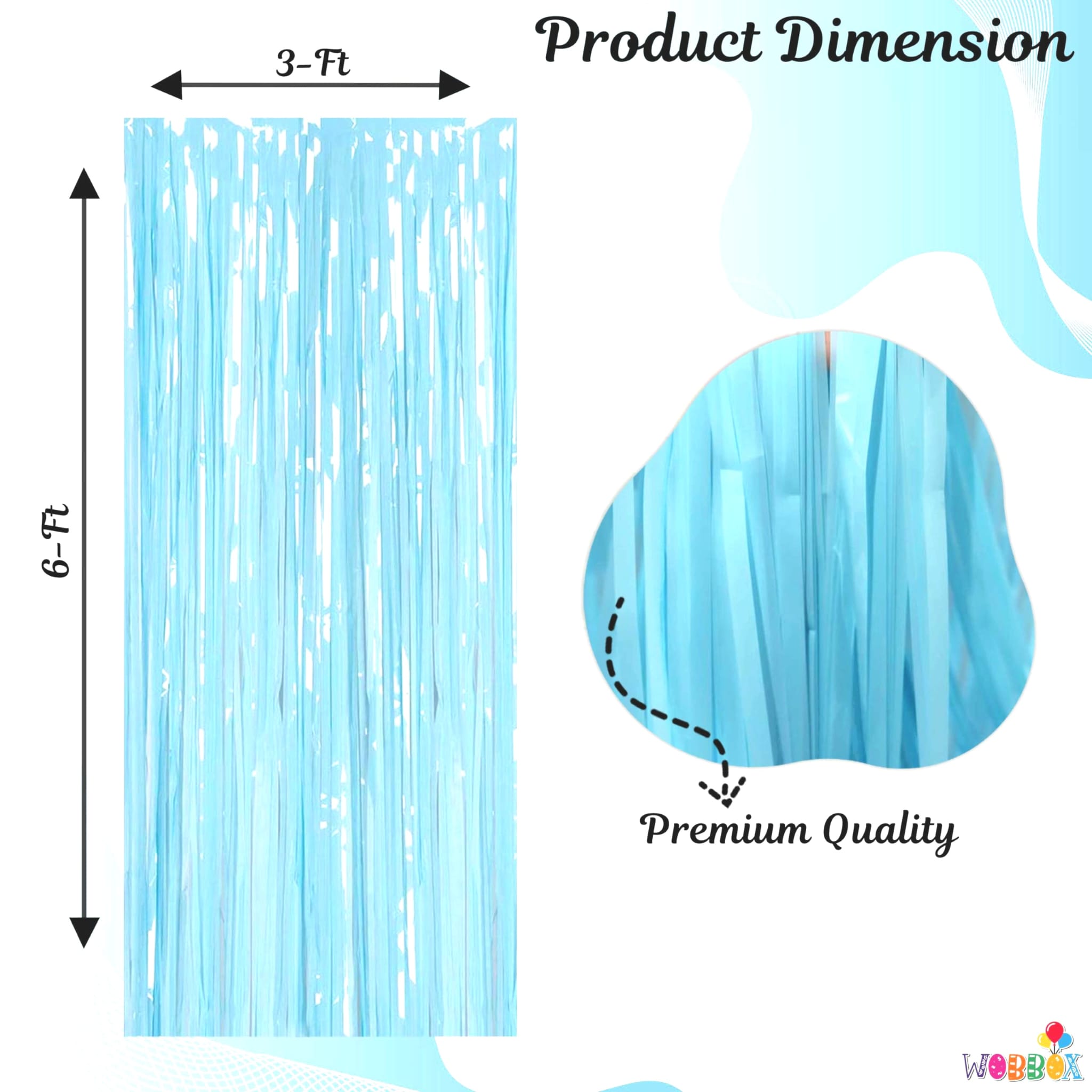 Light pastel blue curtain foil